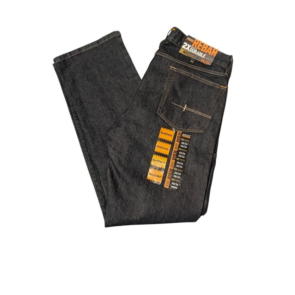 ARIAT M5 Straight Fit Straight Leg Rebar M5 Work Jean Blackstone Mens Size 38/36